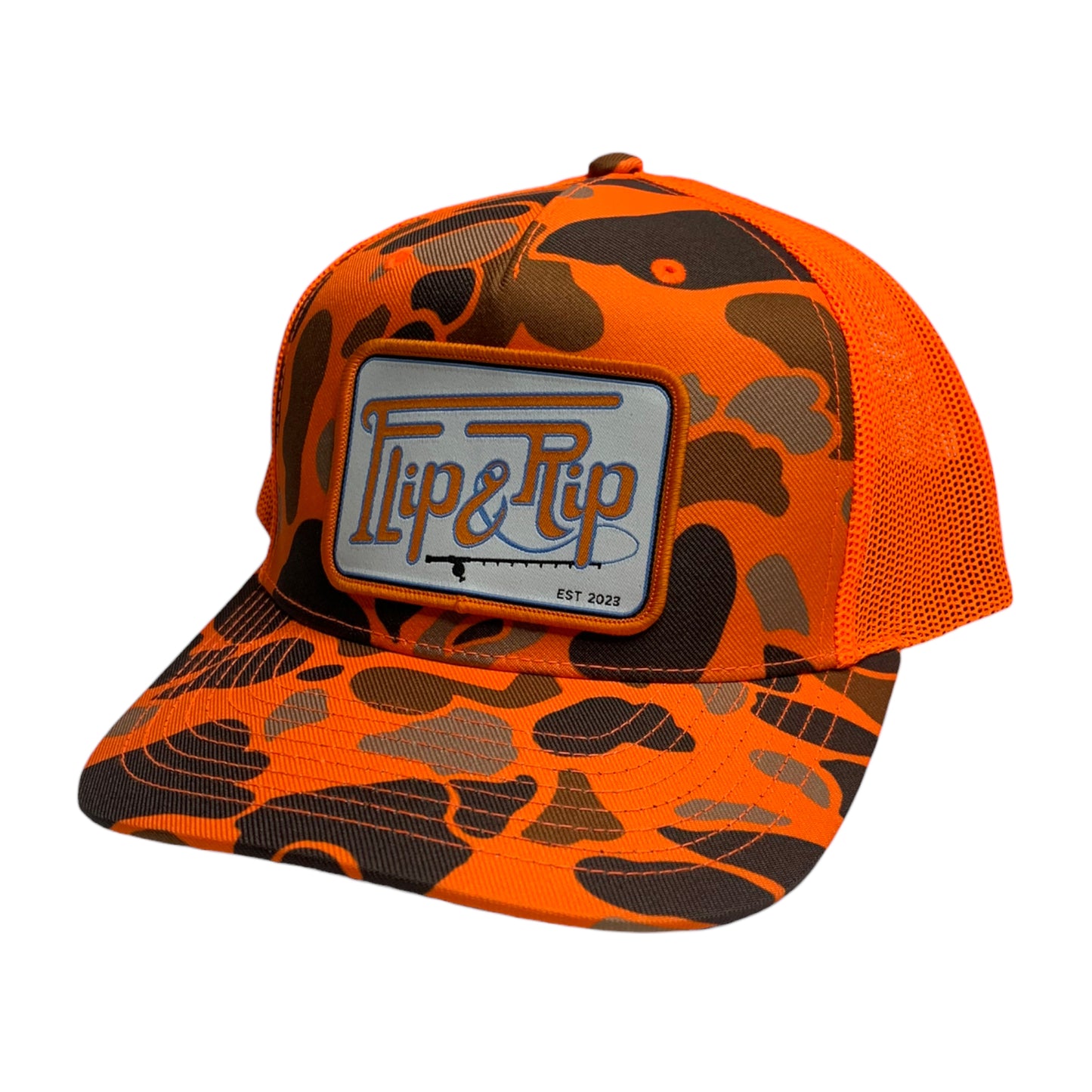 Orange Camo Trucker