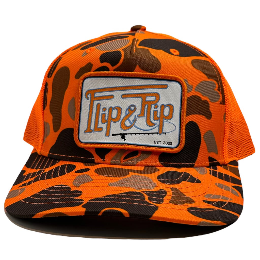 Orange Camo Trucker